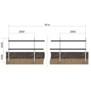 Забор 40м с каркасом, сваи 57/3500