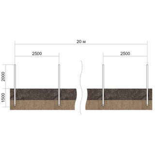 Забор 20м, сваи 76/3500