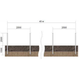 Забор 40м, сваи 76/3500
